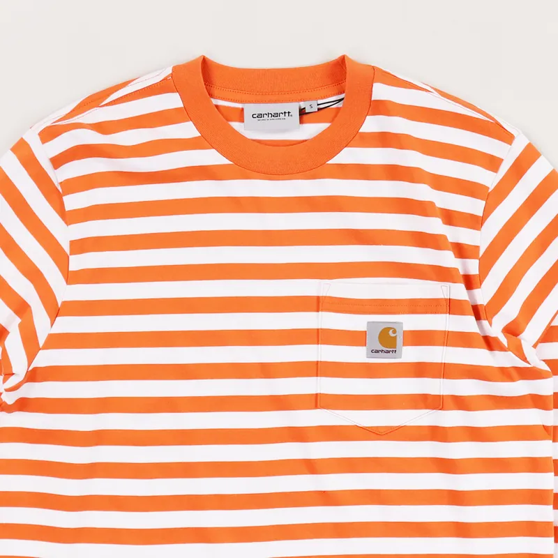 Carhartt WIP Long Sleeve Scotty Pocket T Shirt Clockwork White-1