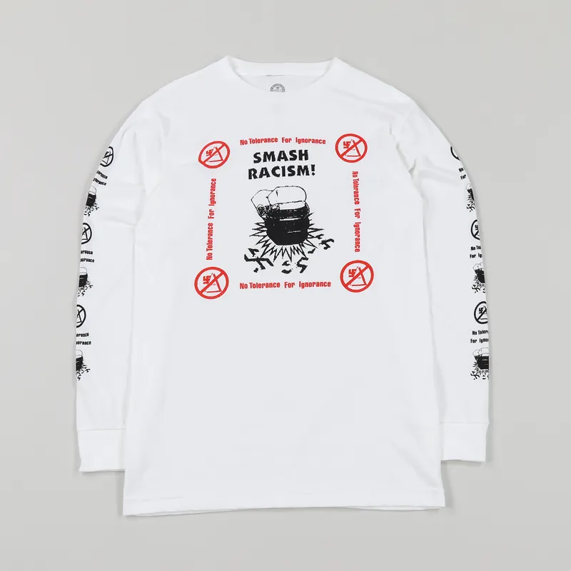 Obey Smash Racism Long Sleeve T Shirt White