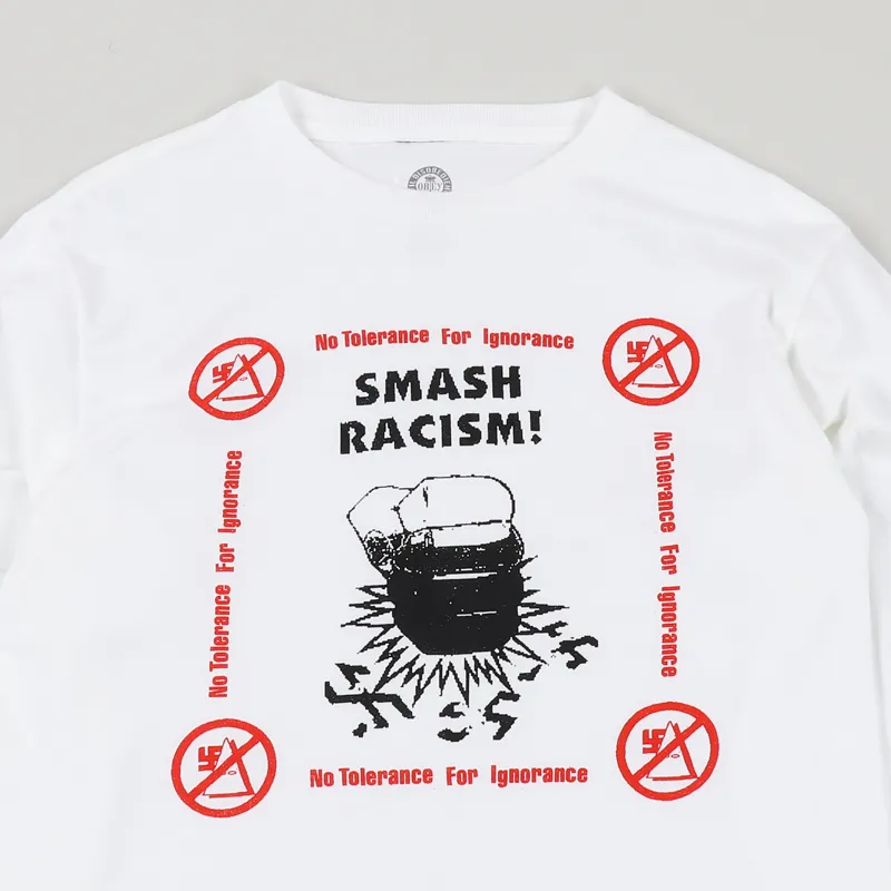 Obey Smash Racism Long Sleeve T Shirt White-2