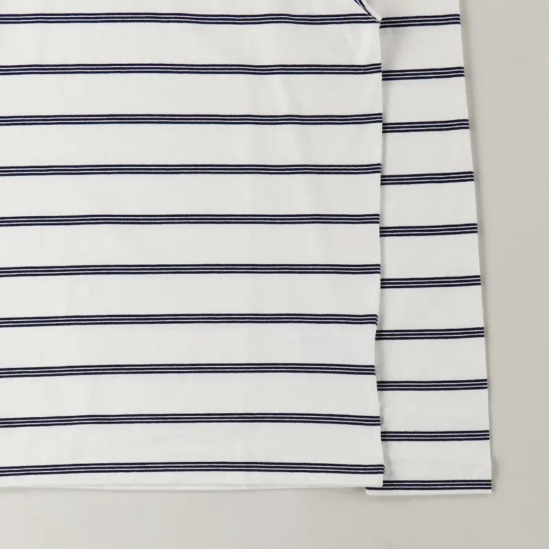 Lacoste Long Sleeve Striped Crew Neck T Shirt Flour Navy-2