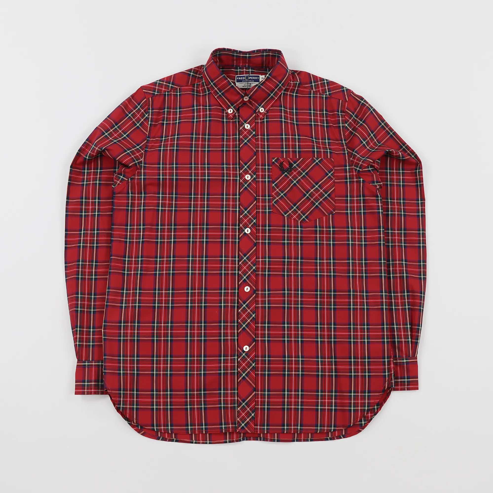 Fred Perry Mens Portugal Reissues Tartan Red Checked Shirt Fred Perry Mens Portugal Reissues Tartan Red Checked Shirt