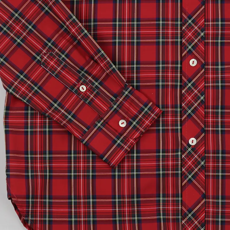 Fred Perry Reissues Made in Portugal Long Sleeve Tartan Shirt Red-3