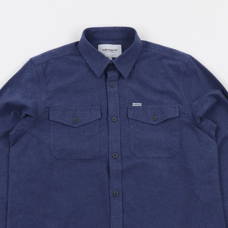 Carhartt WIP Vendor Long Sleeve Shirt Blue Heather-1