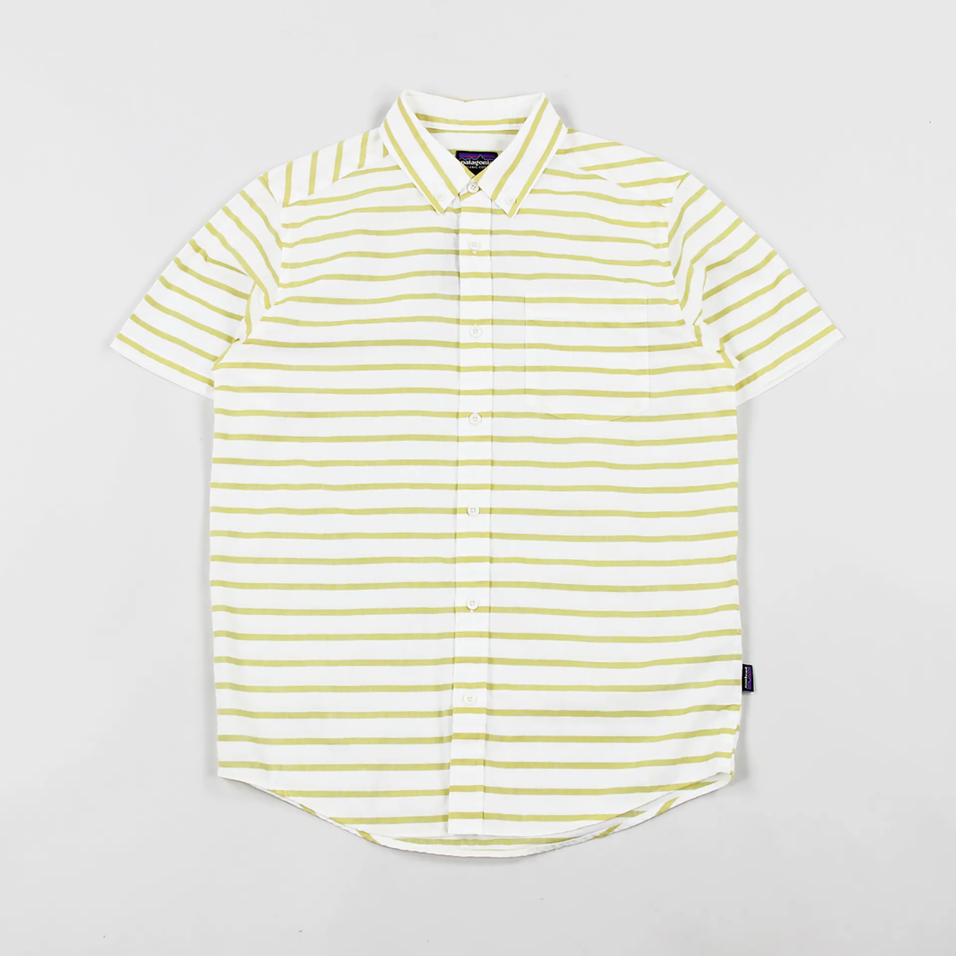 Patagonia Lightweight Bluffside Shirt Terrain Stripe Surfboard Yellow