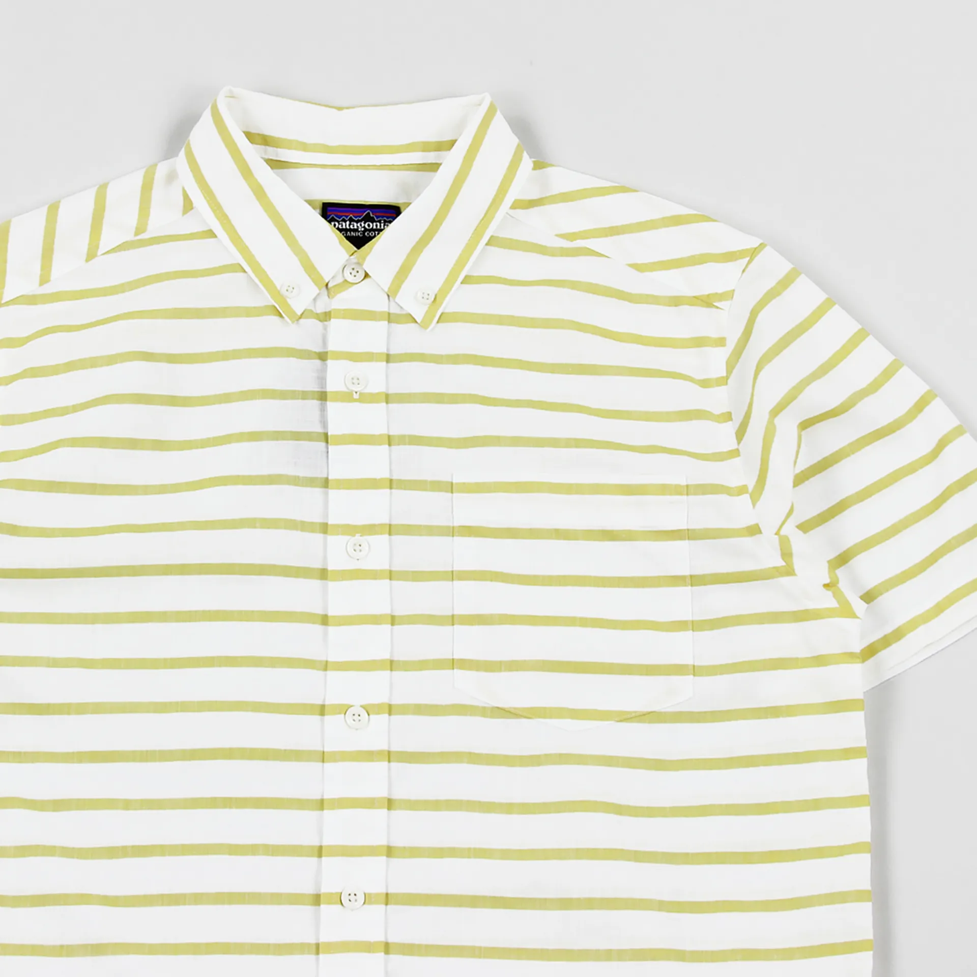 Patagonia Lightweight Bluffside Shirt Terrain Stripe Surfboard Yellow
