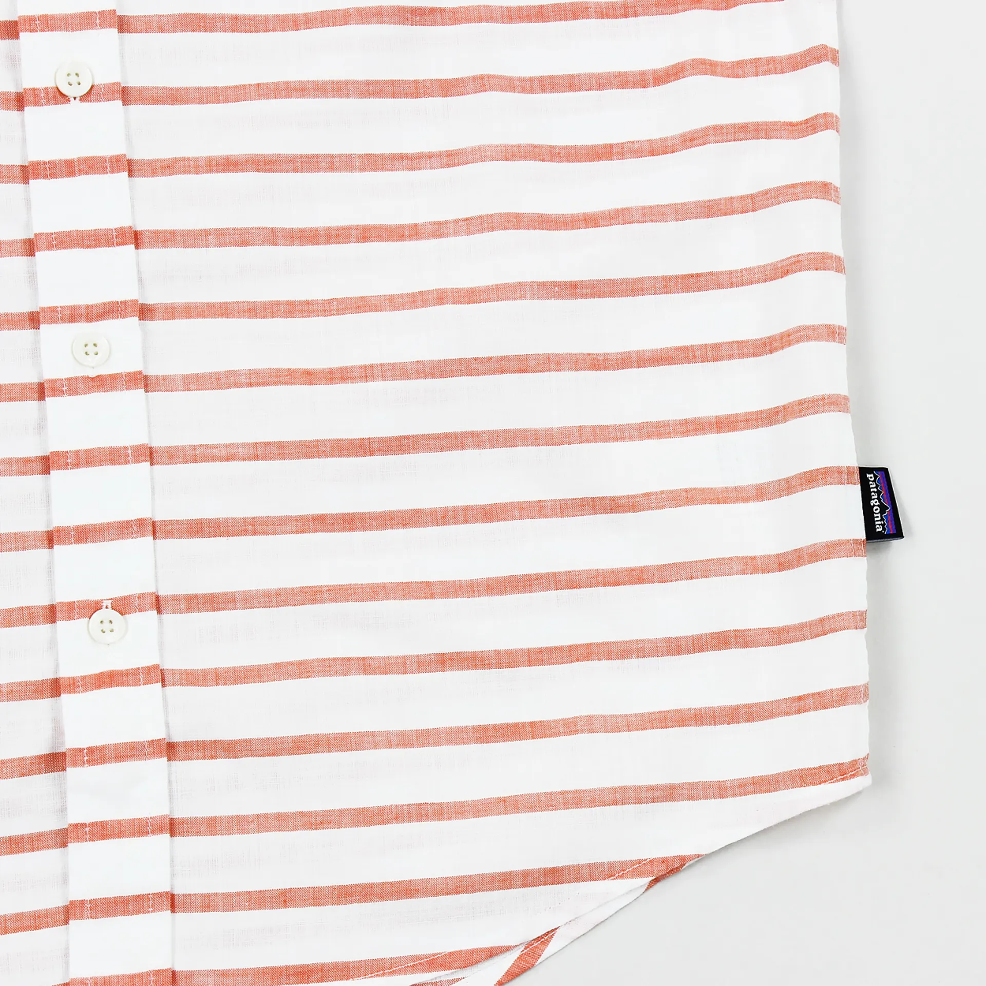 Patagonia Lightweight Bluffside Shirt Terrain Stripe Sunset Orange