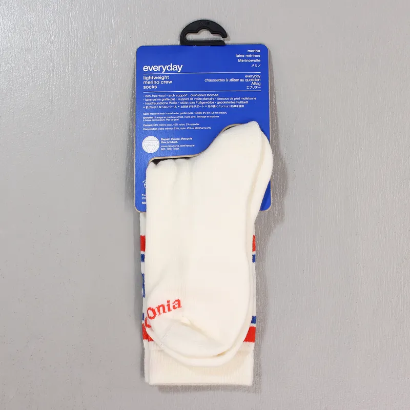 Patagonia Lightweight Merino Crew Socks Park Stripe Pearl-1