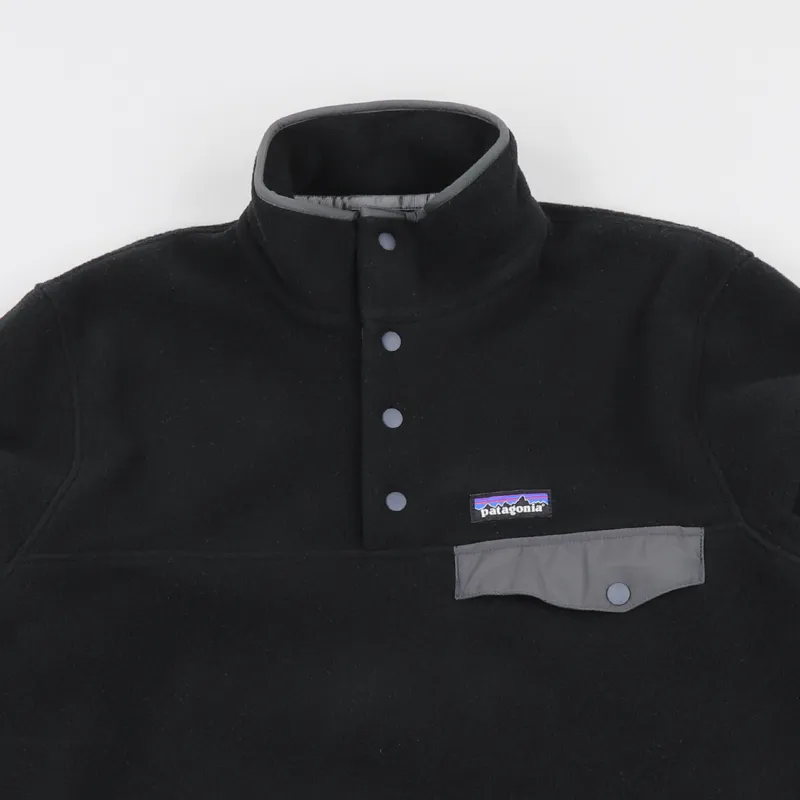 Patagonia Lightweight Synchilla Snap-T Pullover Fleece Black Grey-1