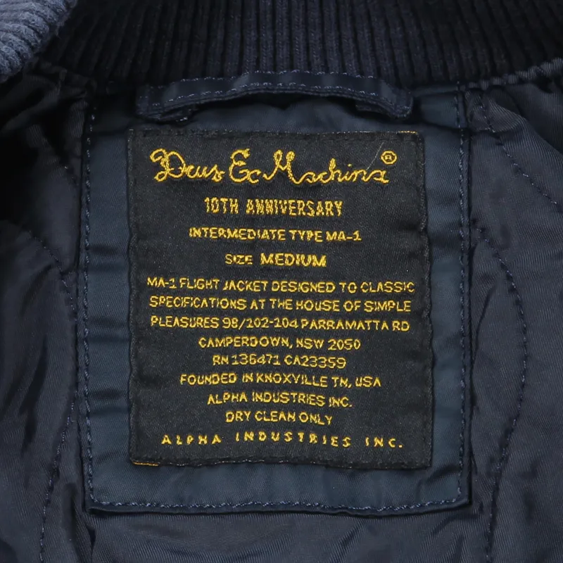 Deus Ex Machina MA1 Flight Jacket Navy Blue Army Alpha