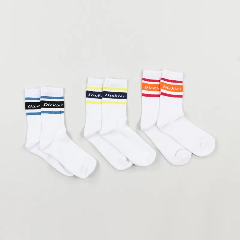 Dickies Workwear Mens Madison Heights Assorted Colour Socks White