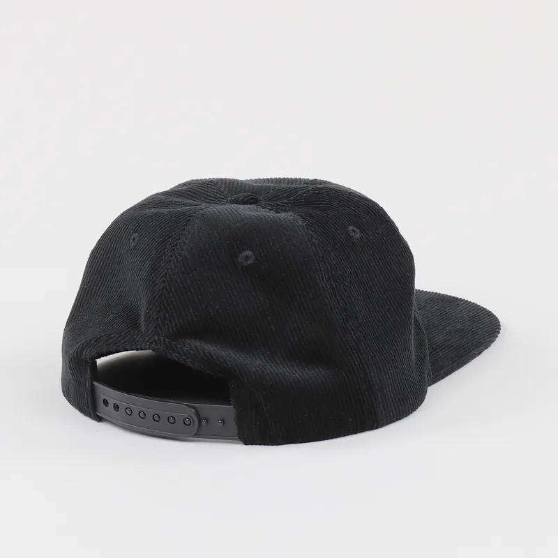 Thrasher Skateboard Magazine Logo Corduroy Snapback Cap Black-2