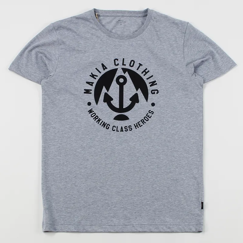 Makia Clothing Working Class Heroes Short Sleeve T Shirt Blue