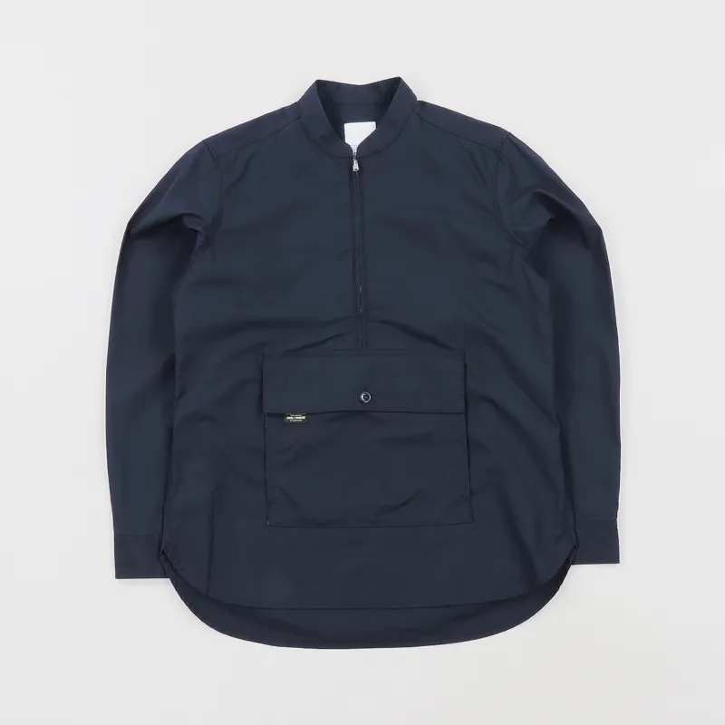 Garbstore Map Pullover Japanese Cotton Shirt Jacket Navy Blue