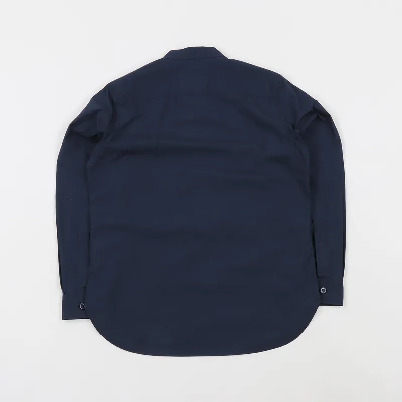 Garbstore Map Pullover Japanese Cotton Shirt Jacket Navy Blue