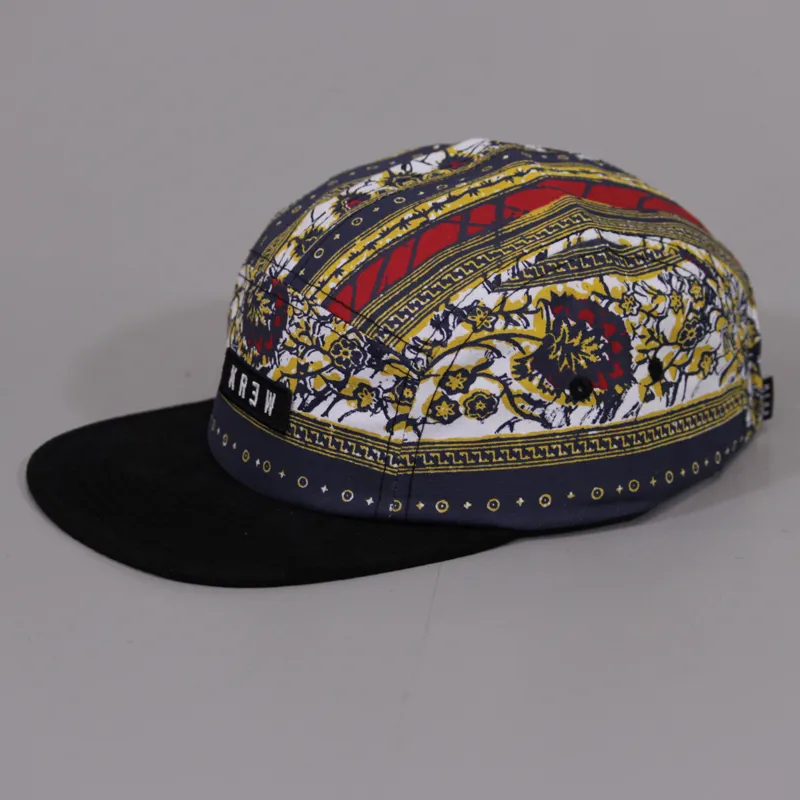 Kr3w Marseilles 5 Panel Multi-Coloured Cap Graphic Printed Hat