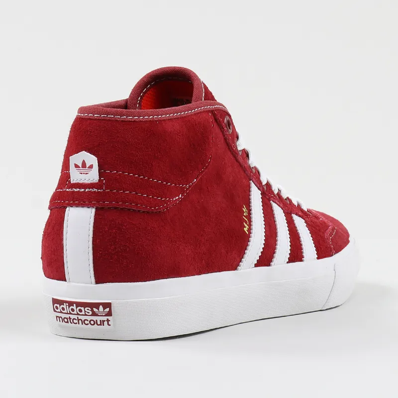 Adidas Skateboarding Matchcourt Mid Shoes Red White-4