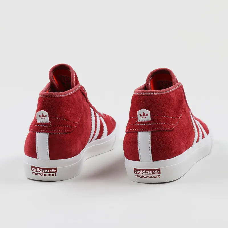 Adidas Skateboarding Matchcourt Mid Shoes Red White-5