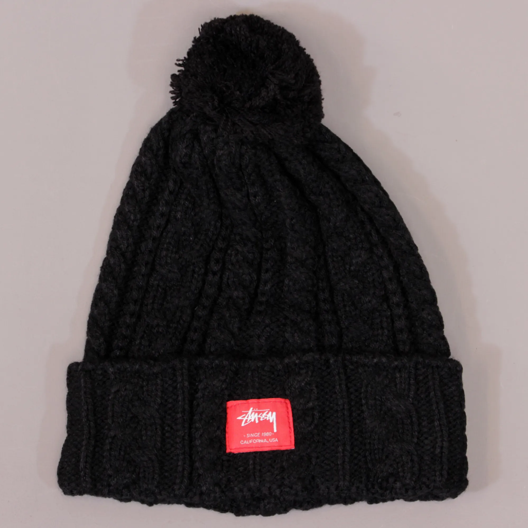Stussy Matthew Cuff Pom Pom Hat black
