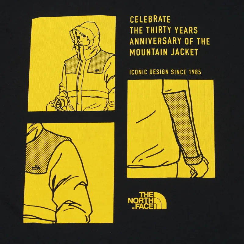 The North Face Mountain Celebration T Shirt Black Yellow-1