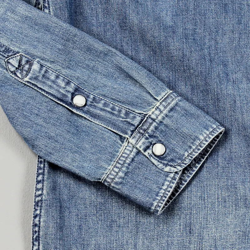 Edwin Memphis Denim Shirt Surf Air Blue-1