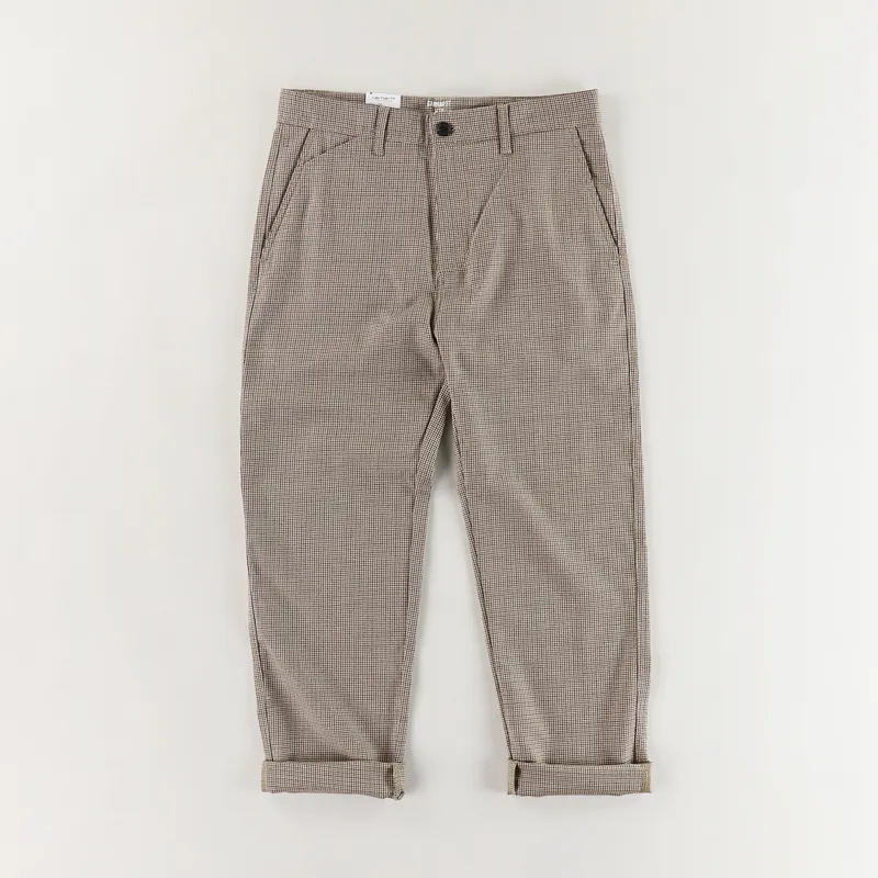 Carhartt WIP Menson Pant Lewis Houndstooth Hamilton Brown-1