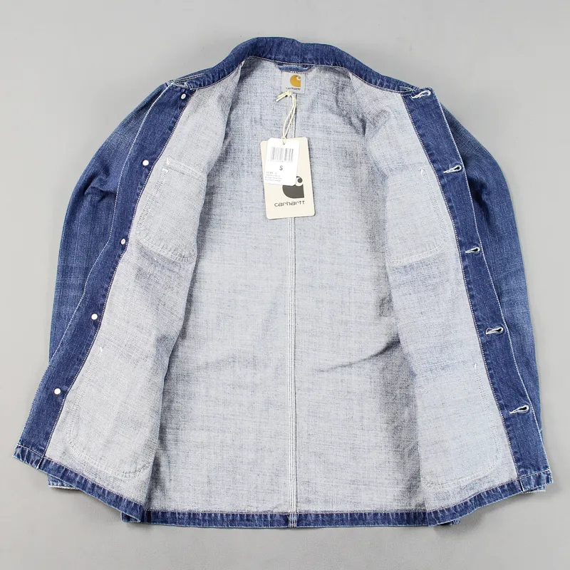 Carhartt Michigan Chore Coat Blue Strand Washed-2