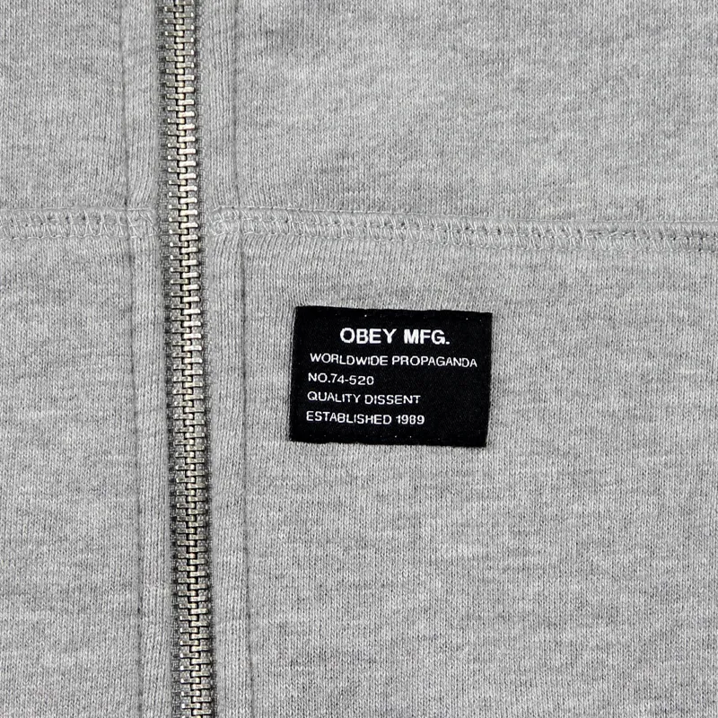Obey Mil Spec Zip Hoodie Grey-1