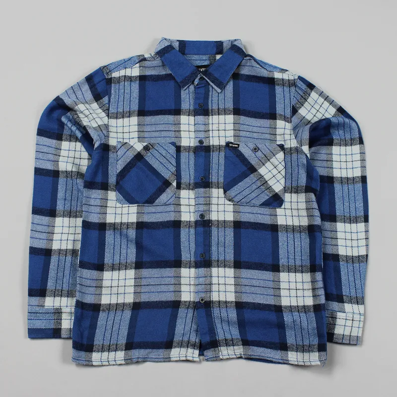 Brixton Milton Long Sleeve Flannel Shirt Blue