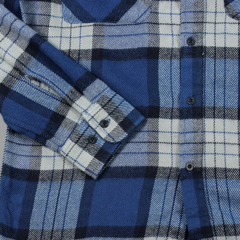 Brixton Milton Long Sleeve Flannel Shirt Blue-1