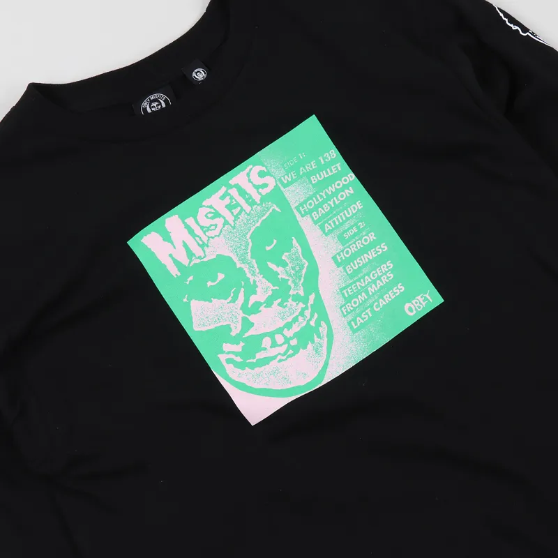 Obey x Misfits 7 inch Cover Long Sleeve T Shirt Black-1