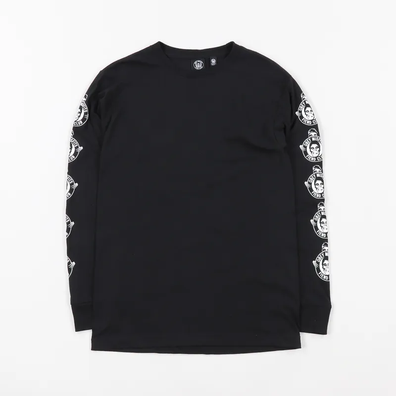 Obey x Misfits Fiend Club Long Sleeve T Shirt Black-1