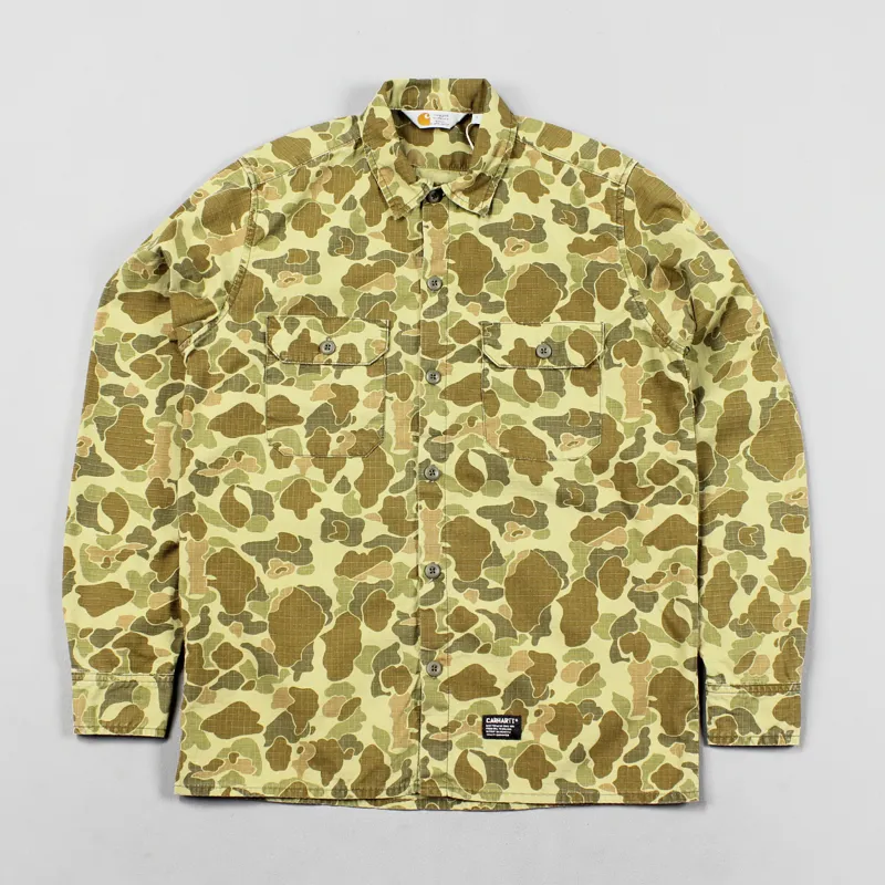 Carhartt Long Sleeve Mission Shirt Camo Outdoor Stone Washed