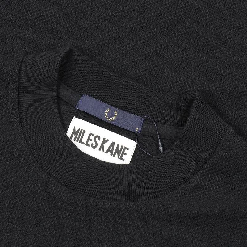 Fred Perry x Miles Kane Crew Neck Cotton Pique T Shirt Black