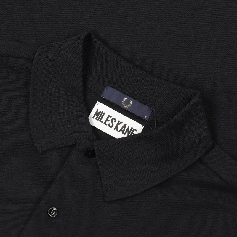 Fred Perry x Miles Kane Tonal Tipped Pique Shirt Black-2