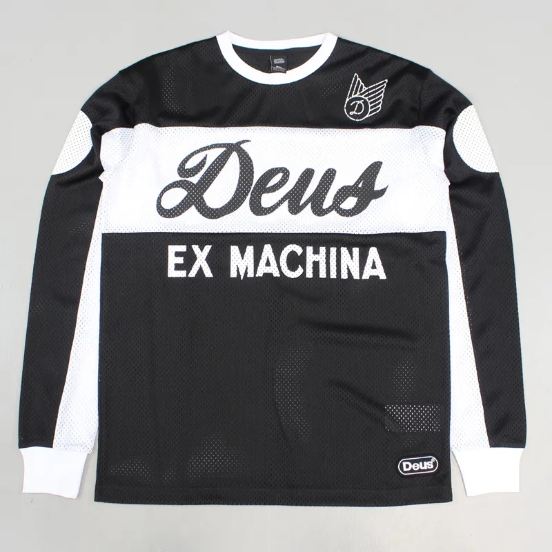 トップス ArkAir x Deus Ex Machina Moto Jersey Tee Deus Ex Machina Moto X 4 Longsleeve Jersey T Shirt Black Bikes