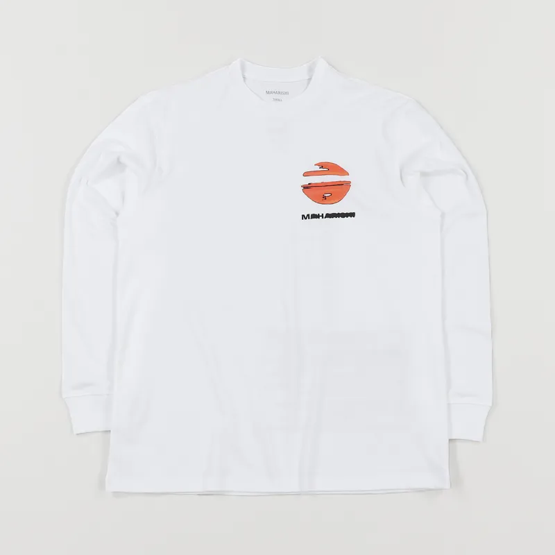 Maharishi Mount Tron Long Sleeve T Shirt White-1