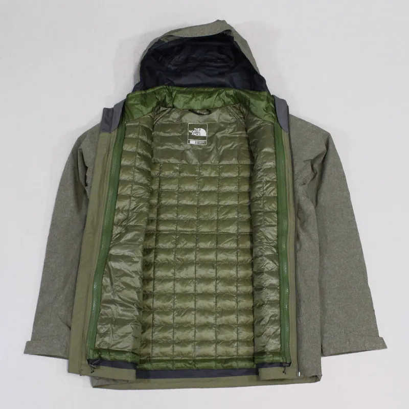 The North Face Mens Thermoball Triclimate Jacket Burnt Olive Green-4