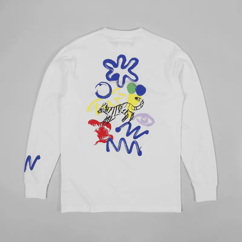 Reception Streetwear Mens Muderacks Long Sleeve T Shirt White