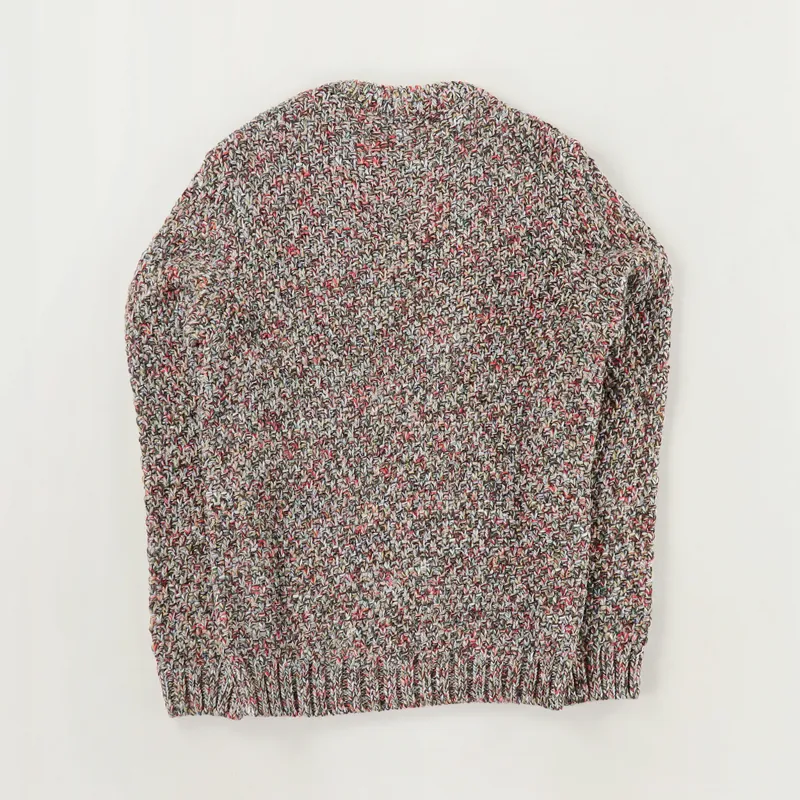 Folk Mixed Yarn Crew Sweater Autumn Mix-2