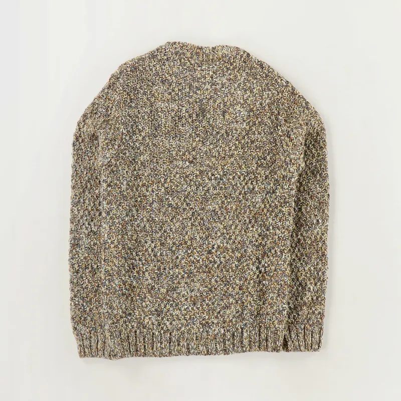 Folk Mixed Yarn Crew Sweater Caramel Mix-3