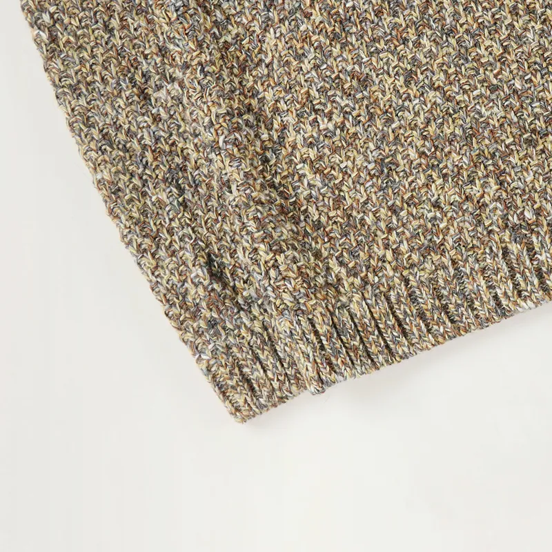 Folk Mixed Yarn Crew Sweater Caramel Mix-2