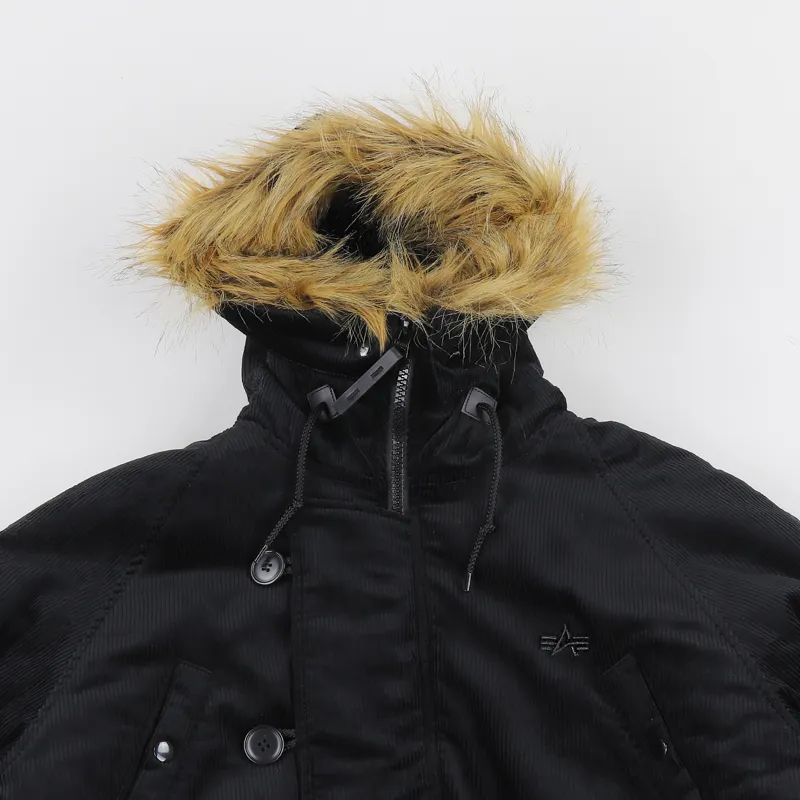 The Cords and Co. x Alpha Industries N-3B Corduroy Parka Black-1