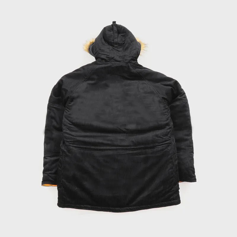 The Cords and Co. x Alpha Industries N-3B Corduroy Parka Black-5