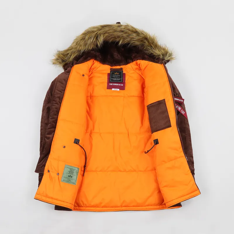 The Cords and Co. x Alpha Industries N-3B Corduroy Parka Nutmeg-4