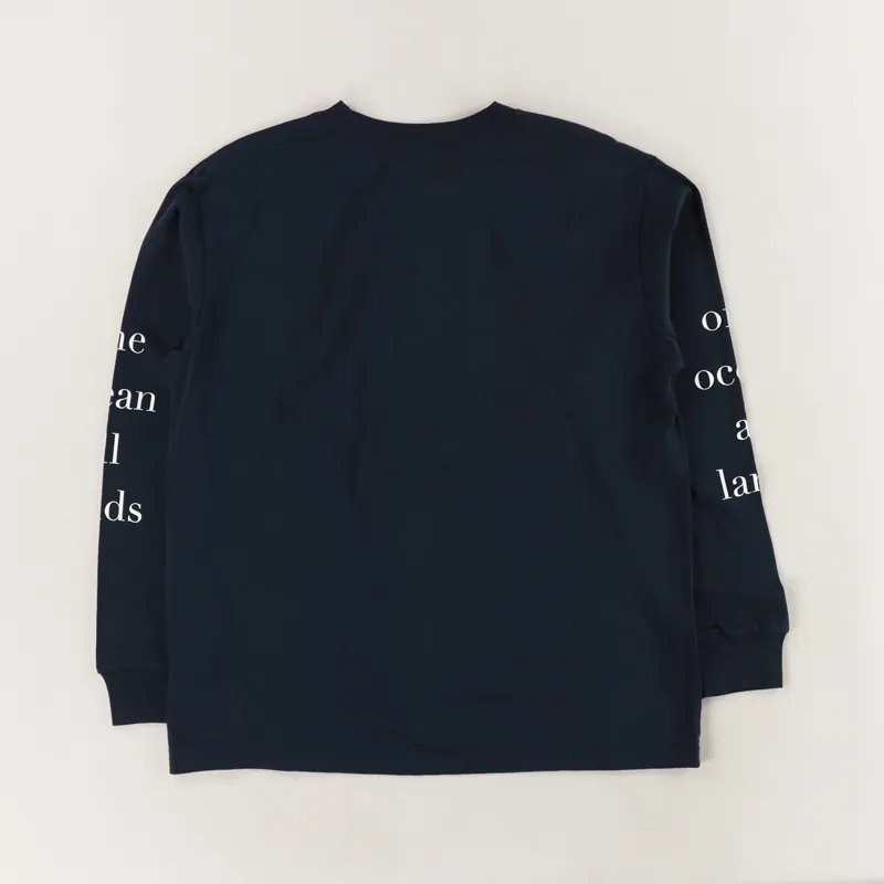 Nanamica Logo Long Sleeve T Shirt Navy-1