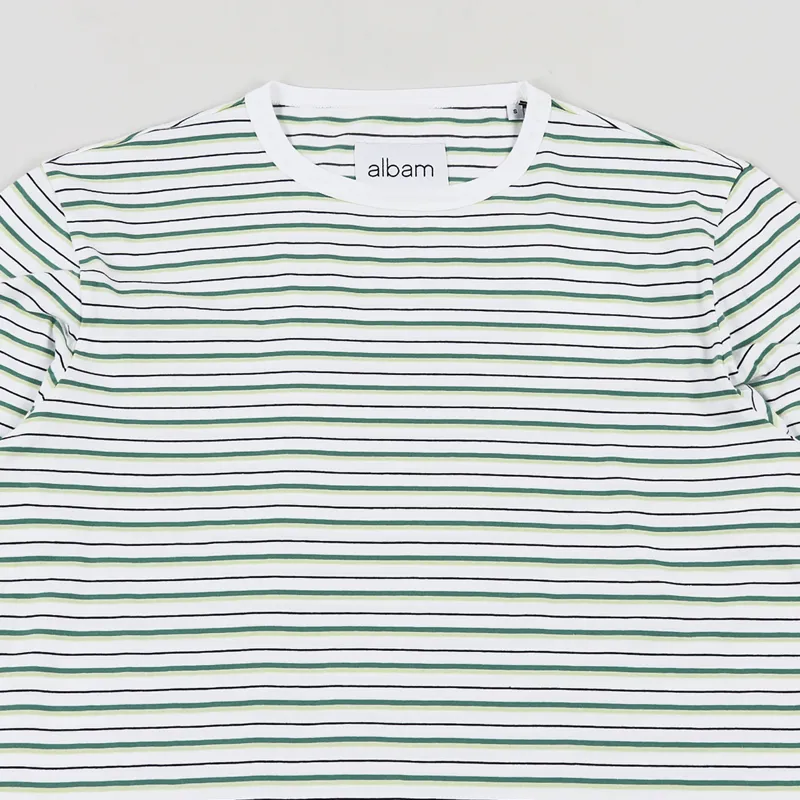 Albam Nara Stripe T Shirt White-1