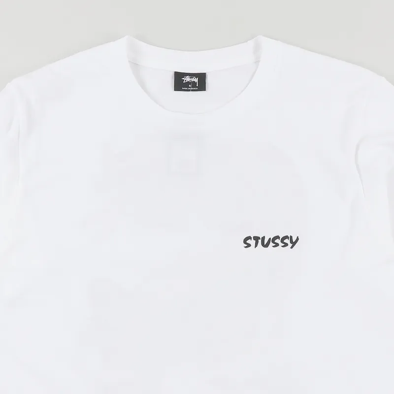 Stussy Neon Dragon T Shirt White-2