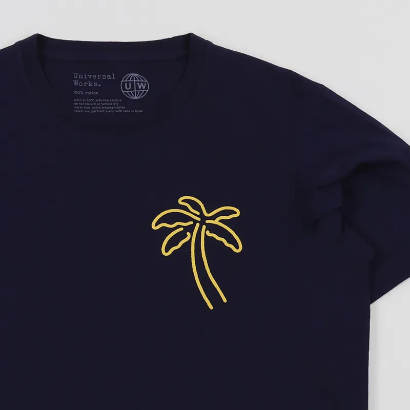 Universal Works Neon T Shirt Navy-3