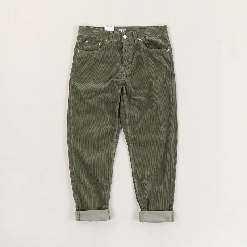 Carhartt WIP Mens Newel Pants Corduroy Trousers Moor Green