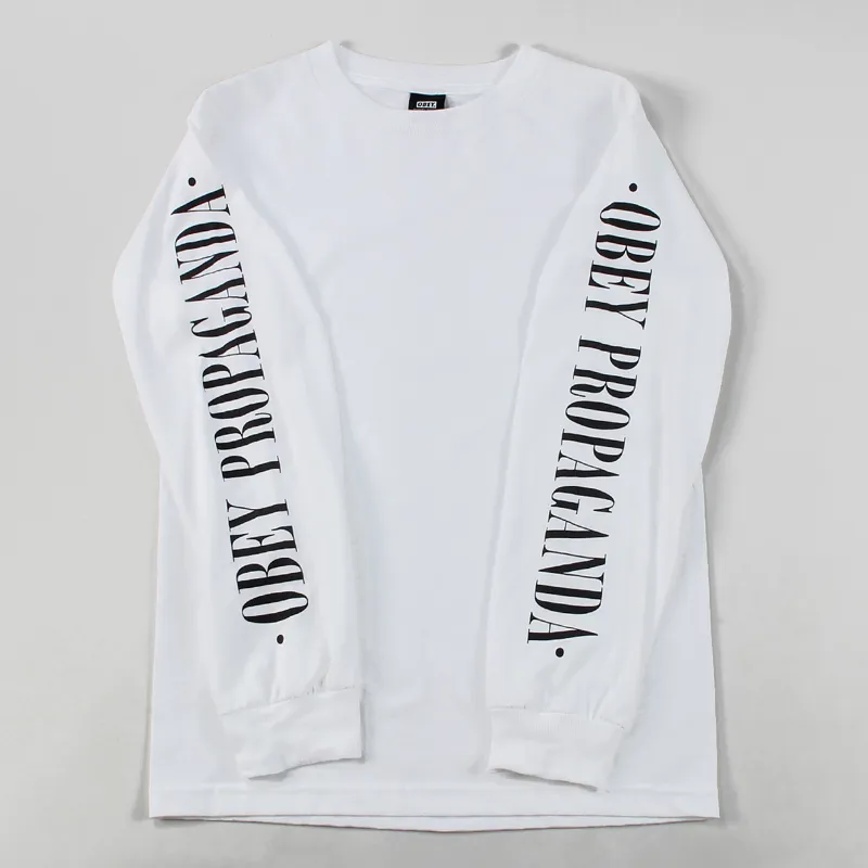 Obey New Times Propaganda Long Sleeve T Shirt White-1